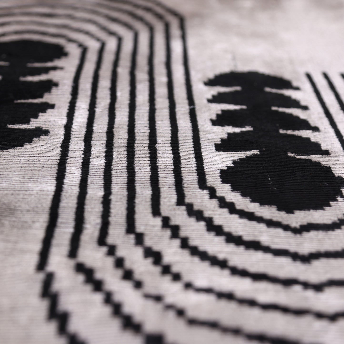 Handmade Silver Black Velvet Lumbar Pillow 16x24 – Modern Geometric Designer Cushion