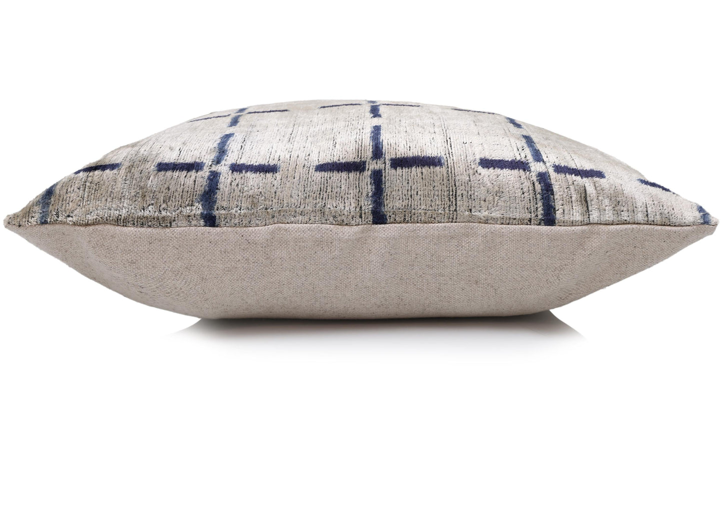 Handwoven Silk Velvet Grid Pillow 20x20 Inch | Organic Modern Luxury Accent Cushion