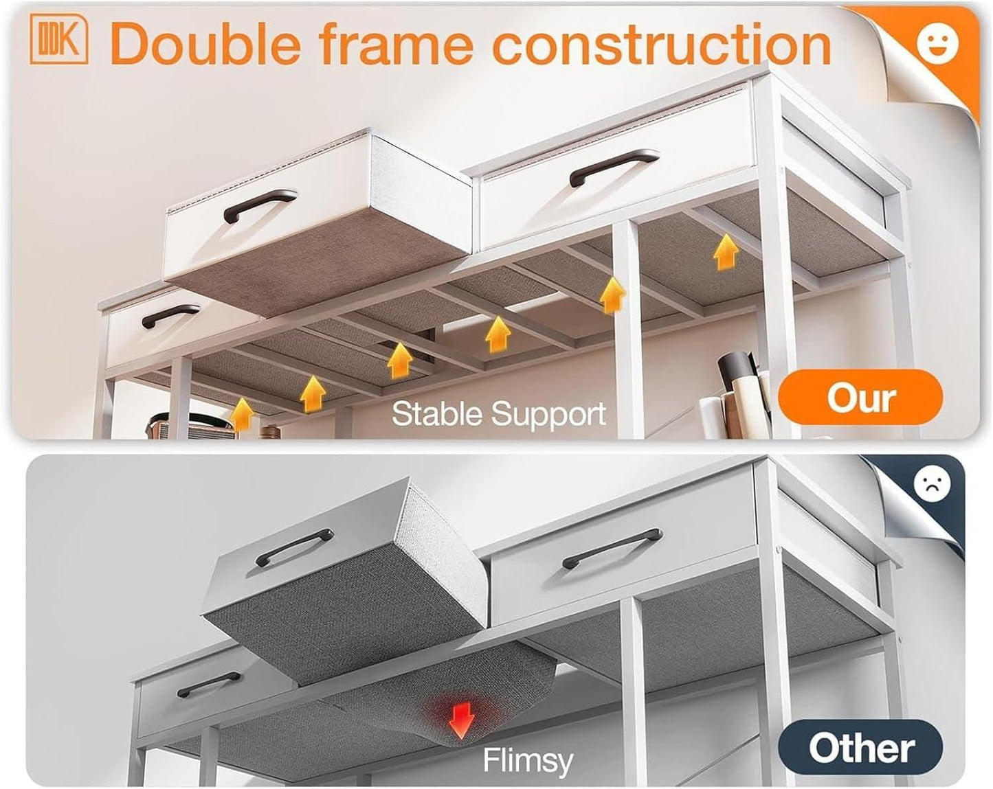 White 48 Inch Contemporary Premier Desk With Drawers