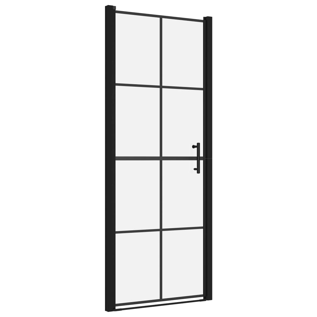 vidaXL Shower Door Shower Enclosure Screen for Bathroom Tempered Glass Black