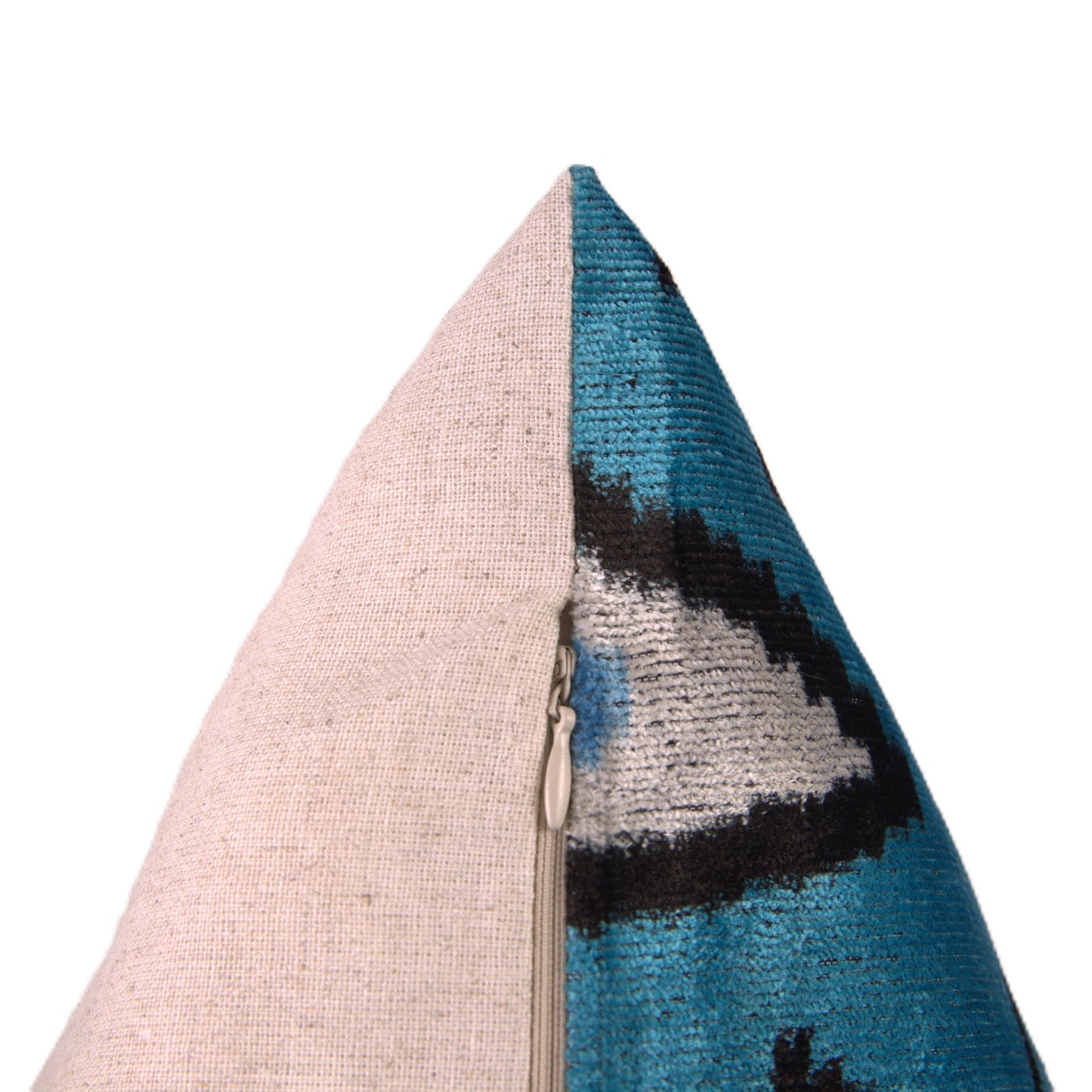 Canvello Handmade Velvet Evil Eye Pillow – 16x24 Luxury Decorative Throw Cushion for Home Decor – Feather Down Insert, Vegetable-Dyed, Vibrant Blue Accent