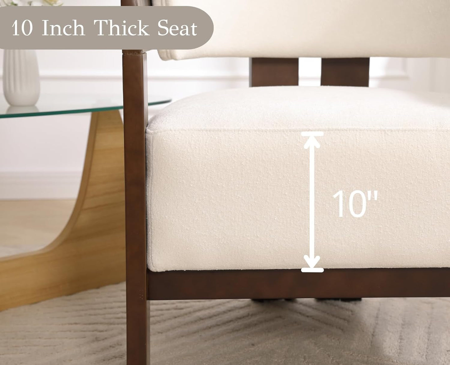 Barrel Accent Chairs White Upholstered Pair Lounge