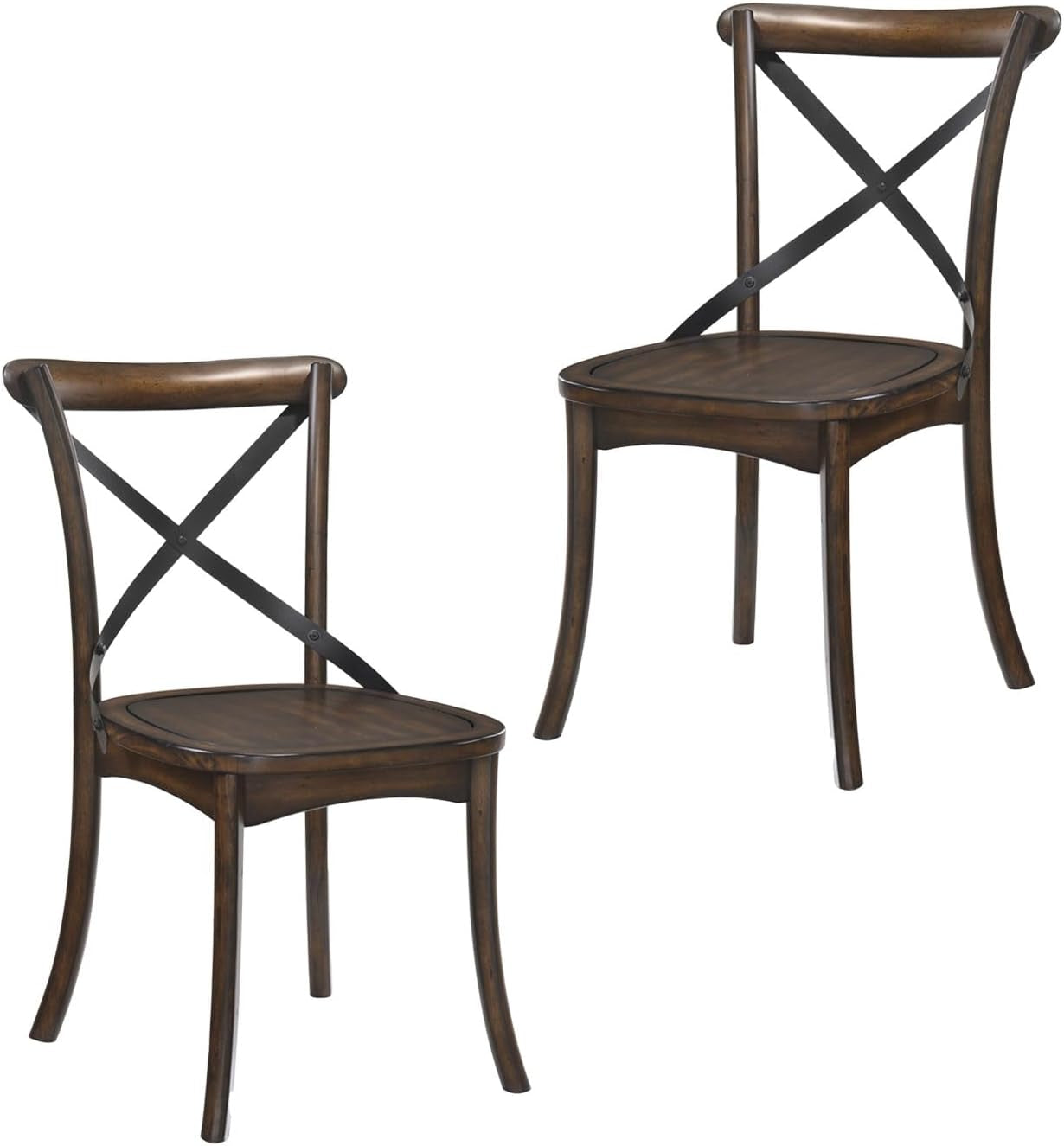 High Quality XBack Dining Chairs Two DarkOakFinish