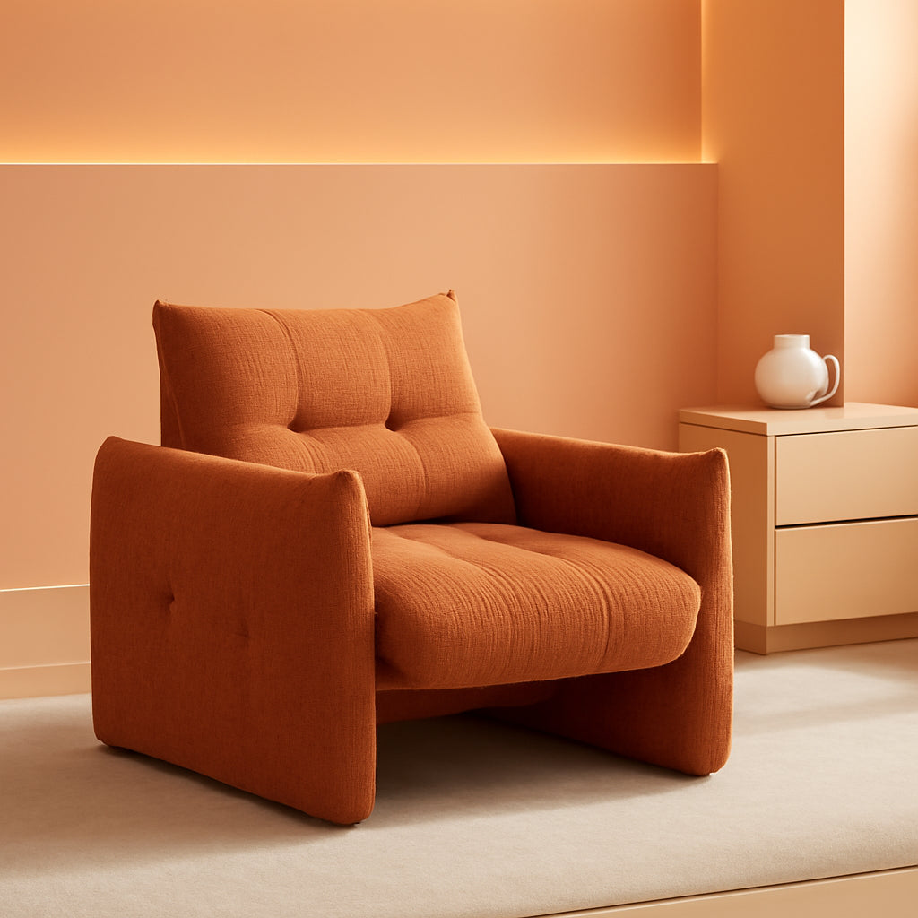 Taupe Sherpa Upholstered Accent Arm Chair Luxurious