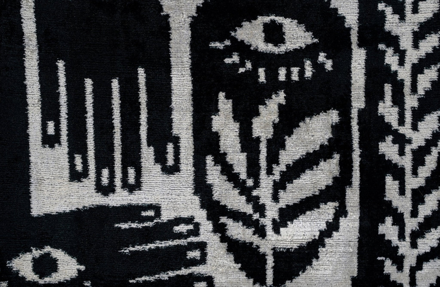 Handmade Velvet Throw Pillow with Black and White Abstract Eye Design - High-Quality 20x20 Inch Decorative Accent with Premium Down Feather Insert