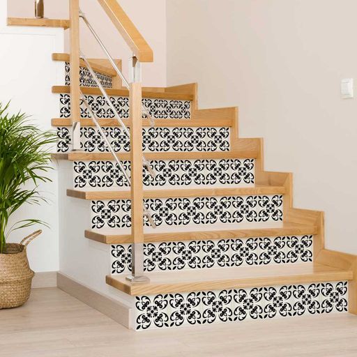 Black and White Easy-to-Install Floor Tiles for kitchens Model - B28