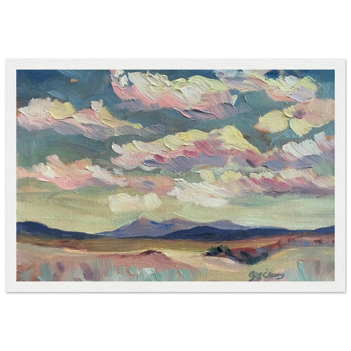'Rio Chama' Southwestern Landscape I 12x16 inch Wooden Framed Art Print I Original Artwork by American Artist Barbara Cleary I F71