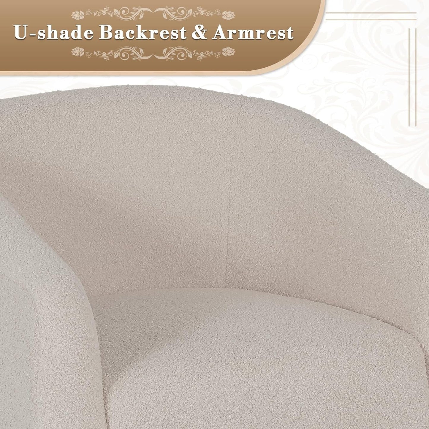 Grey Furry Barrel Accent Chair Velvet Textured Upholstered