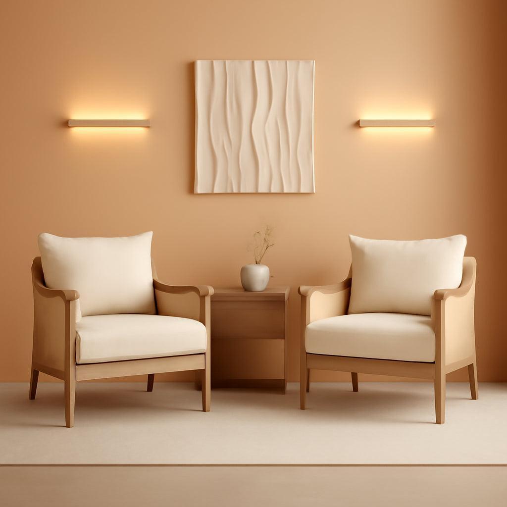 Cream Braided Accent Chairs Set Of 2 For Living Room