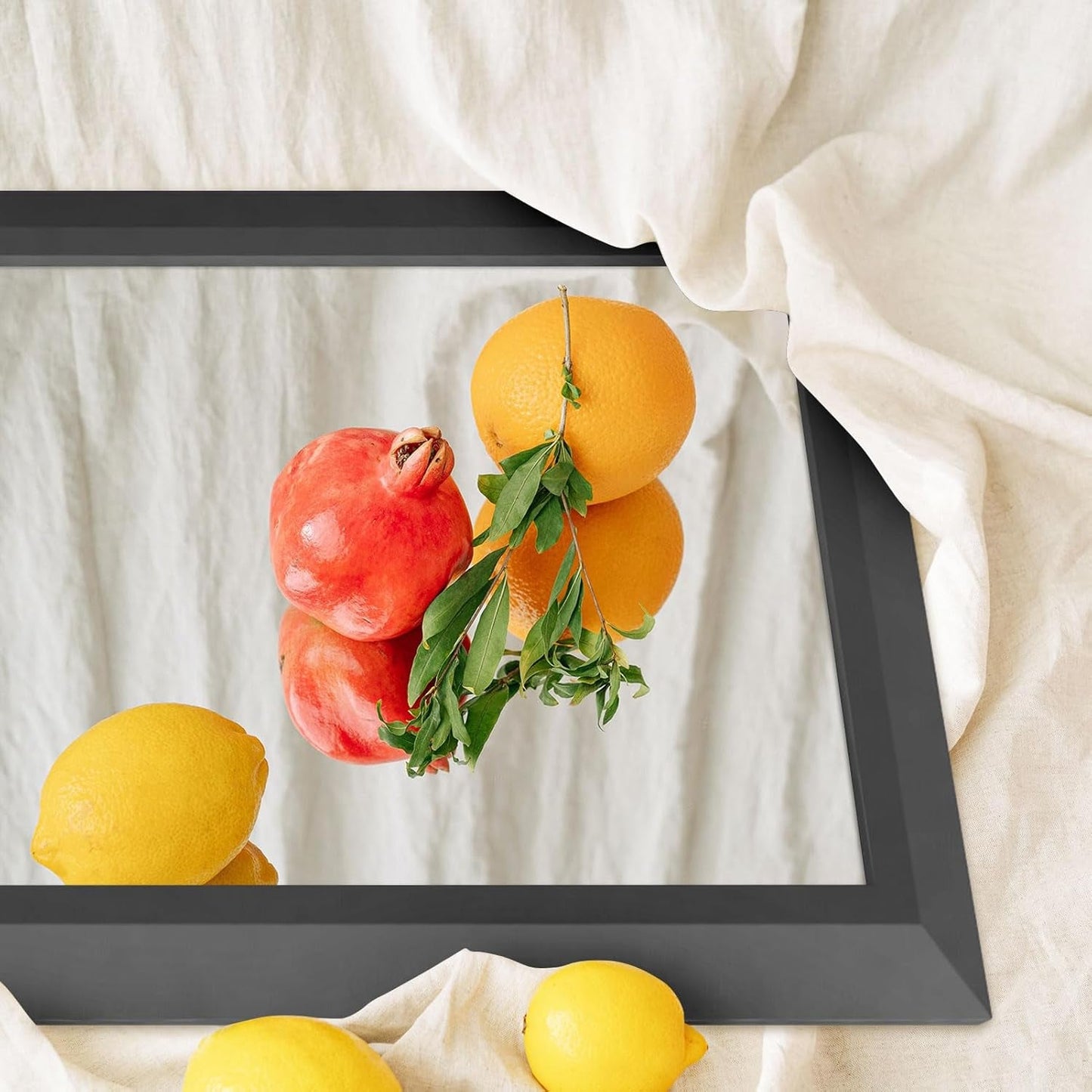 Black Bathroom Mirror 48x32 Wall Mounted Large Vanity