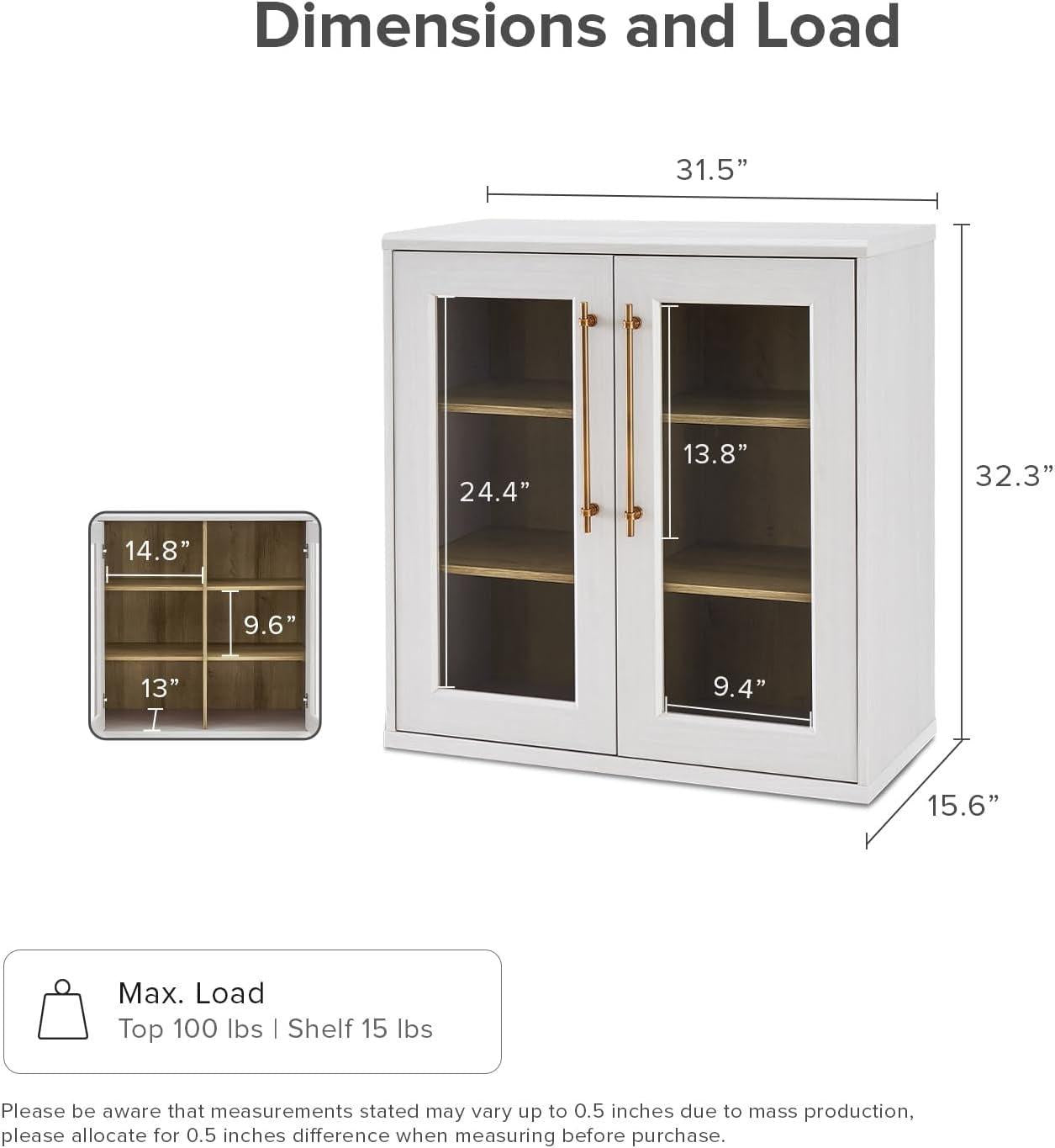 Two Tone Oakwood Acrylic Modular Buffet Cabinet Unit