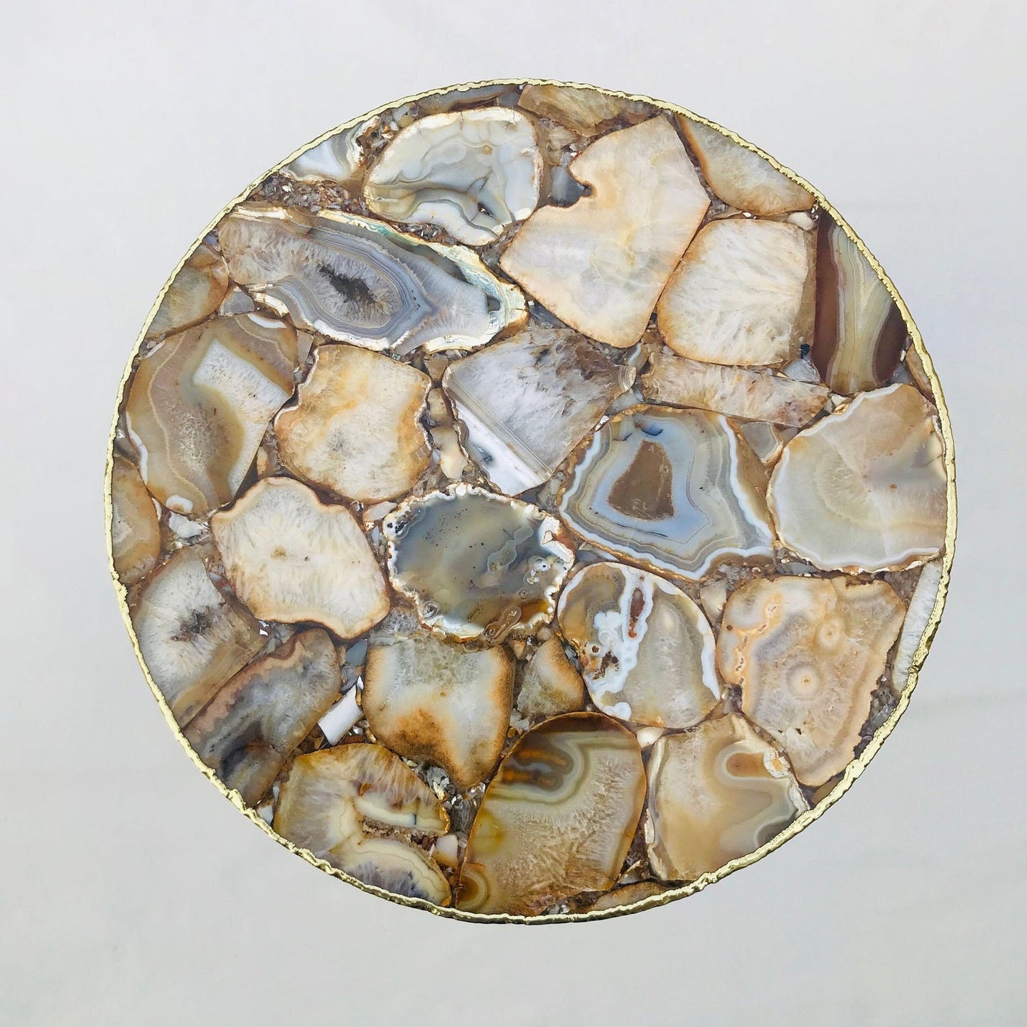 Golden Agate Round Edge Side/Coffee Table