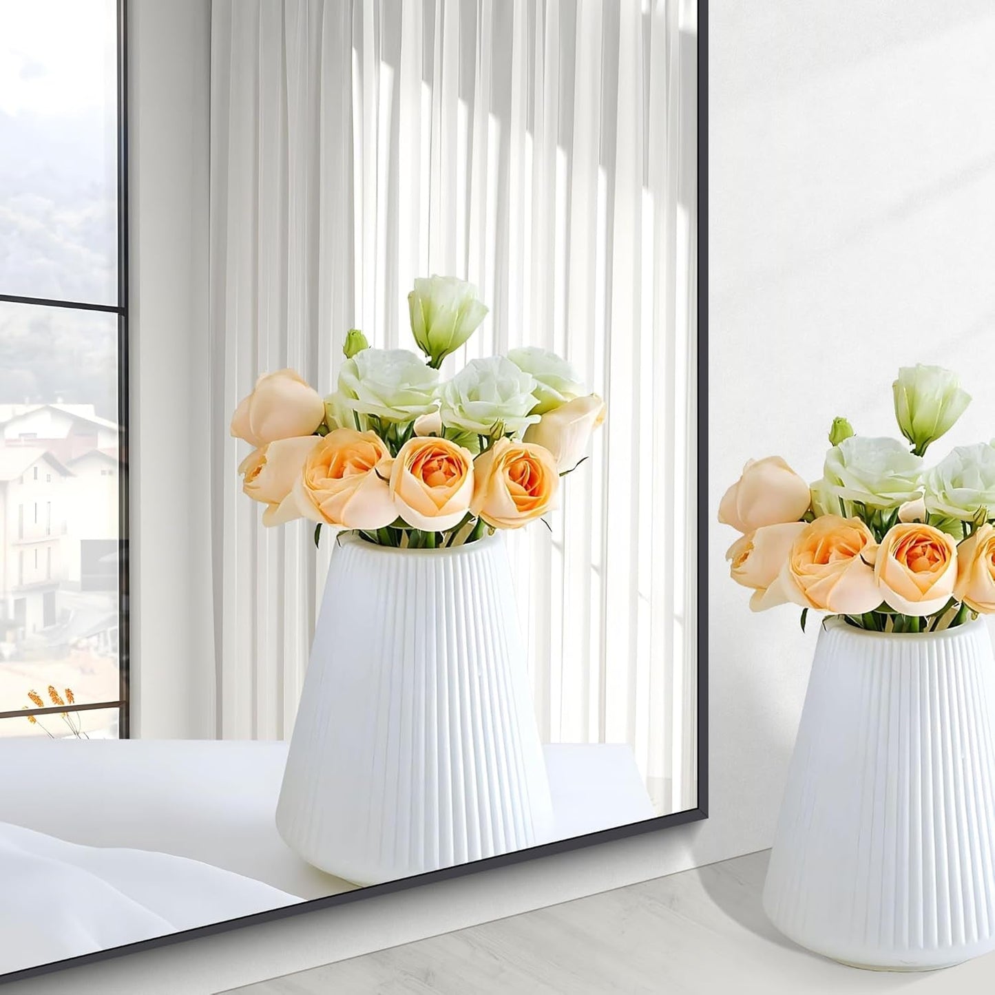 Black 36x40 Inches Rectangular Bathroom Vanity Mirror