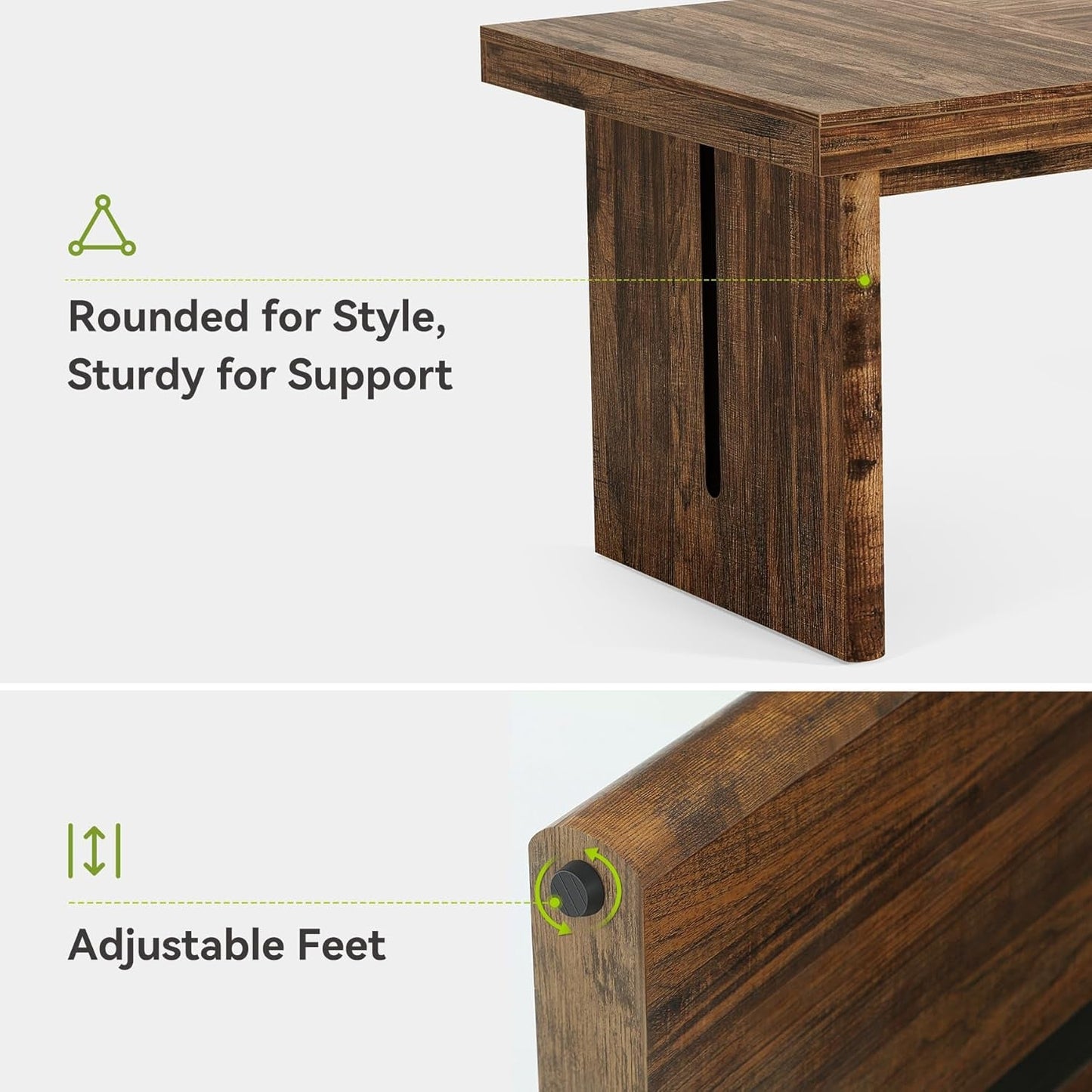 70.8 Inches Deep Brown Rustic Farmhouse Dining Table