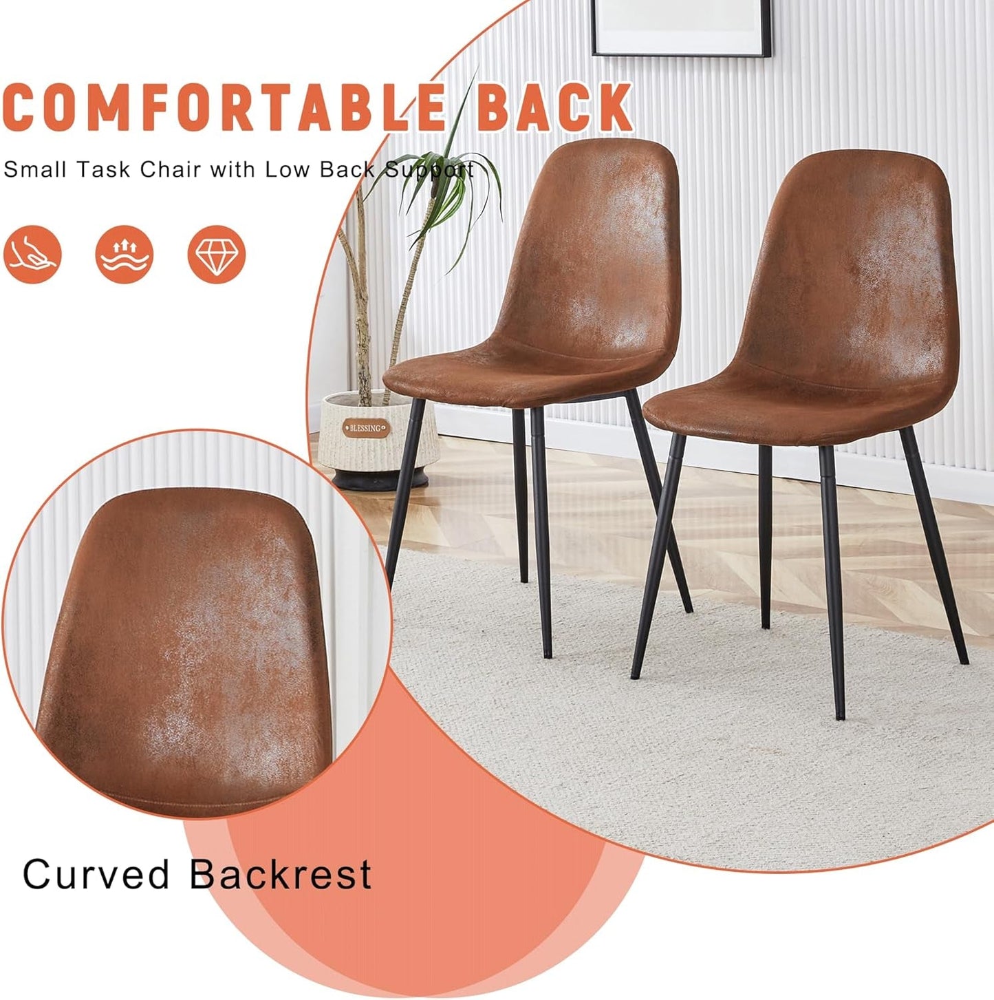 Round Dining Table Set For Four Engineered Wood Finish