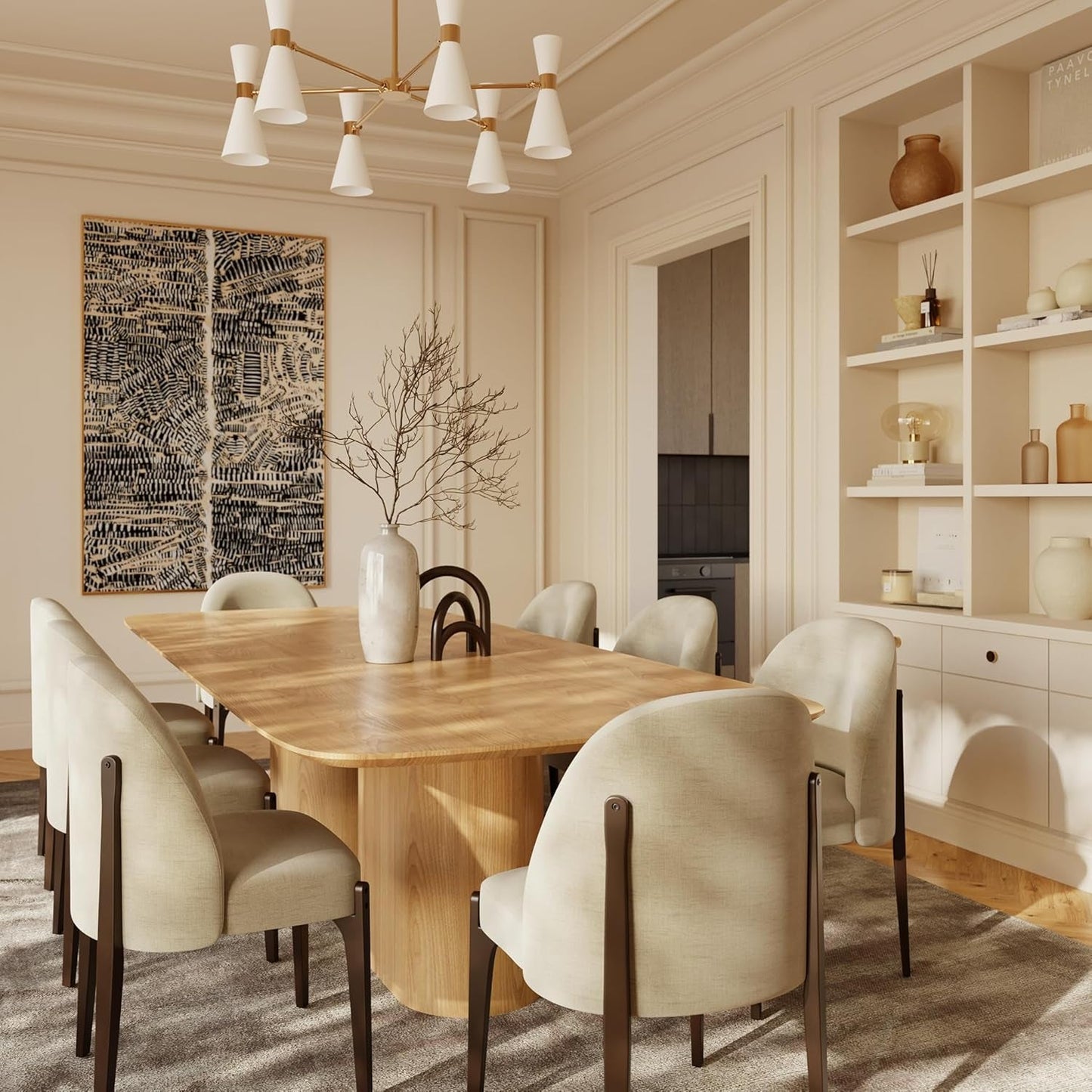 Pietta Dining Chair Luna Grey Luxurious Upholstery