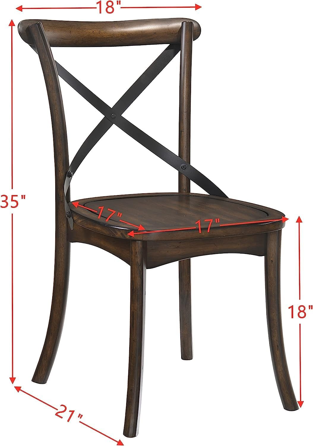 High Quality XBack Dining Chairs Two DarkOakFinish