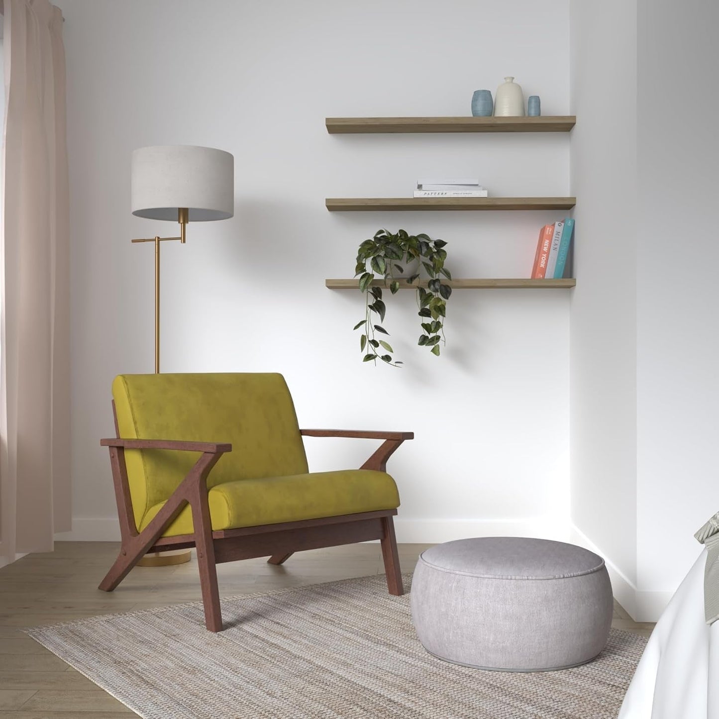 Zola Velvet Gold Upholstered Modern Accent Armchair