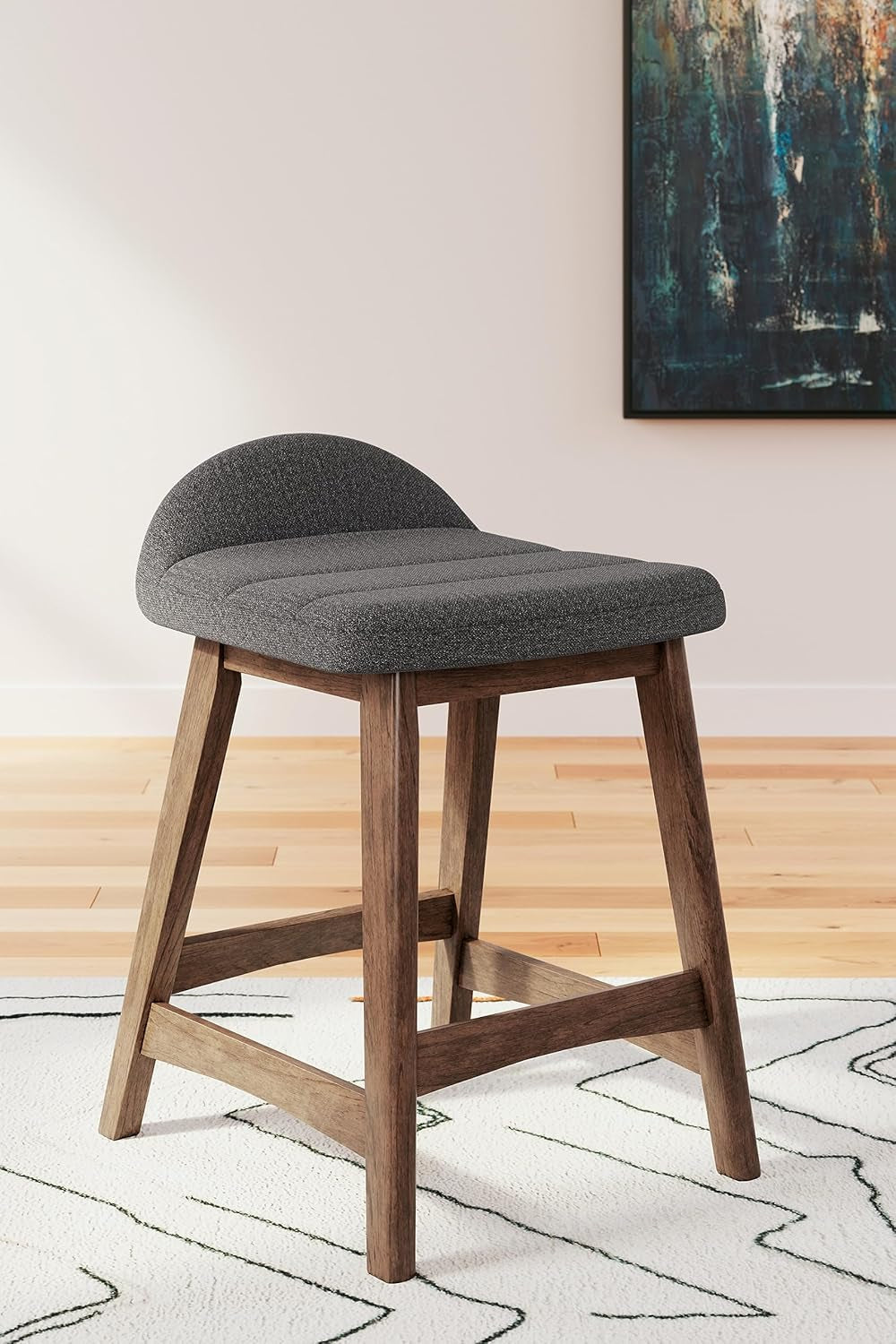 Counter Height Bar Stool Set Of 2 28.5 Inch Charcoal Brown