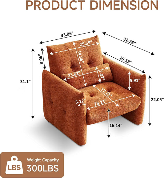 Taupe Sherpa Upholstered Accent Arm Chair Luxurious