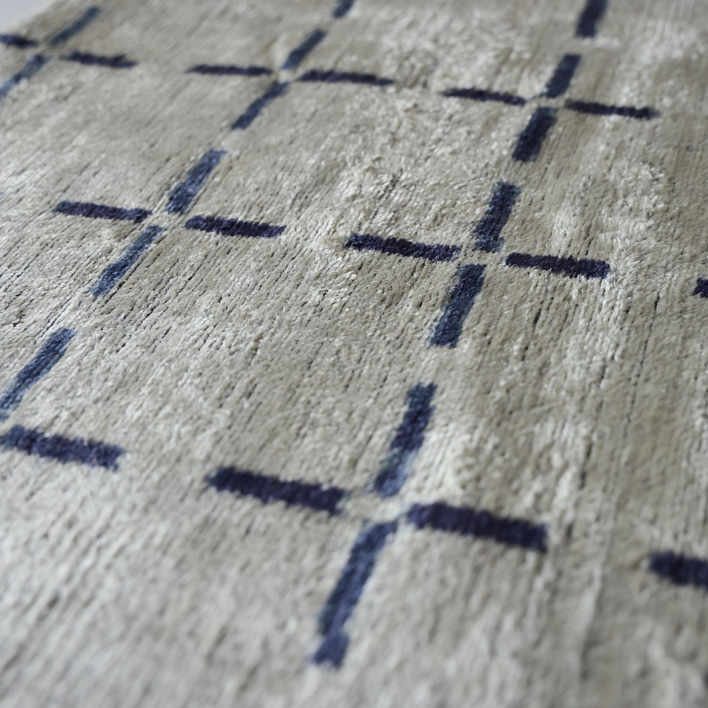 Handwoven Silk Velvet Grid Pillow 20x20 Inch | Organic Modern Luxury Accent Cushion