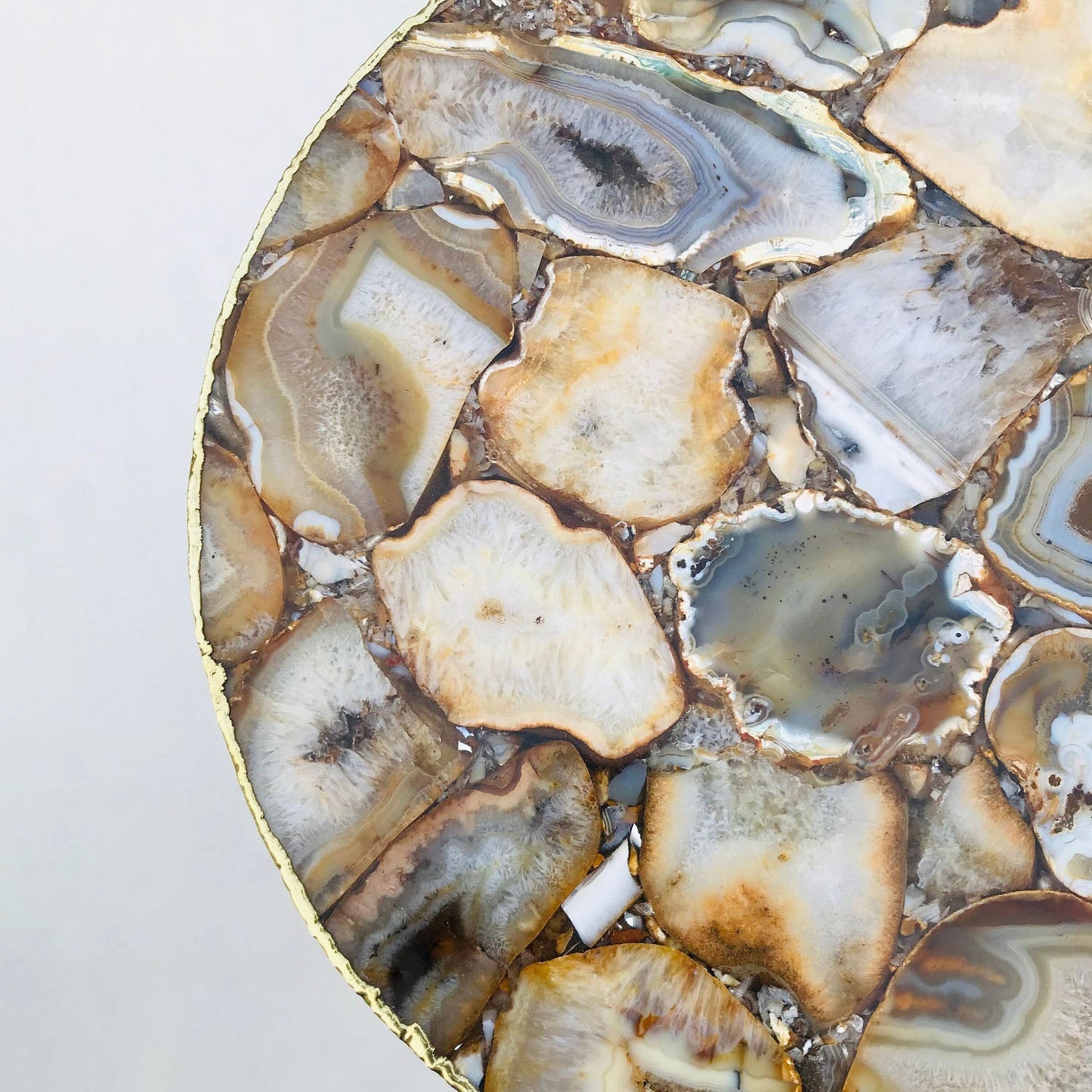 Golden Agate Round Edge Side/Coffee Table