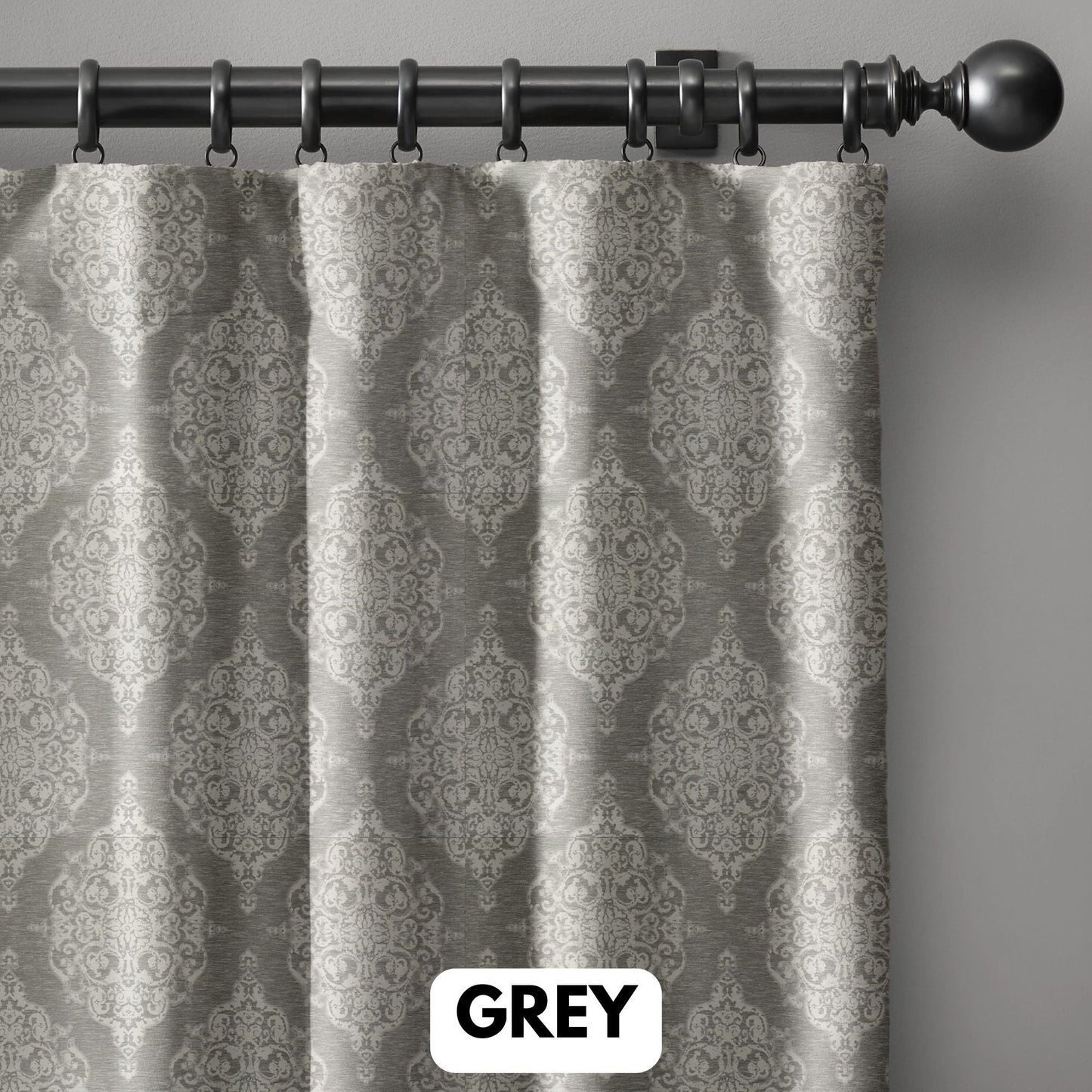 Luxury Damask Silk Jacquard Curtains | Blackout & Light Filtering Lined Drapes | Standard & Made to Measure