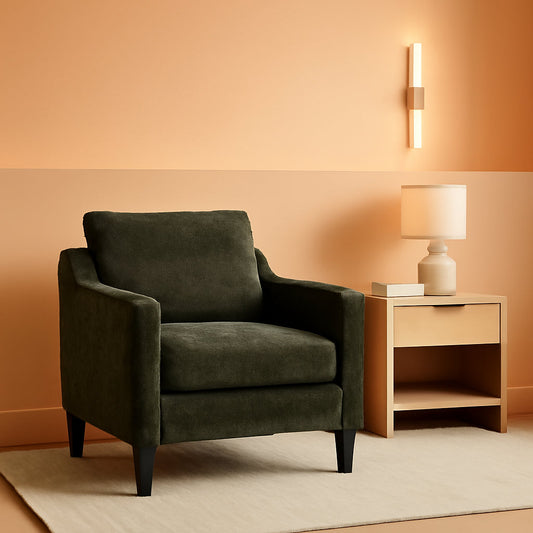 Compact Chenille Accent Chairs With Removable Covers