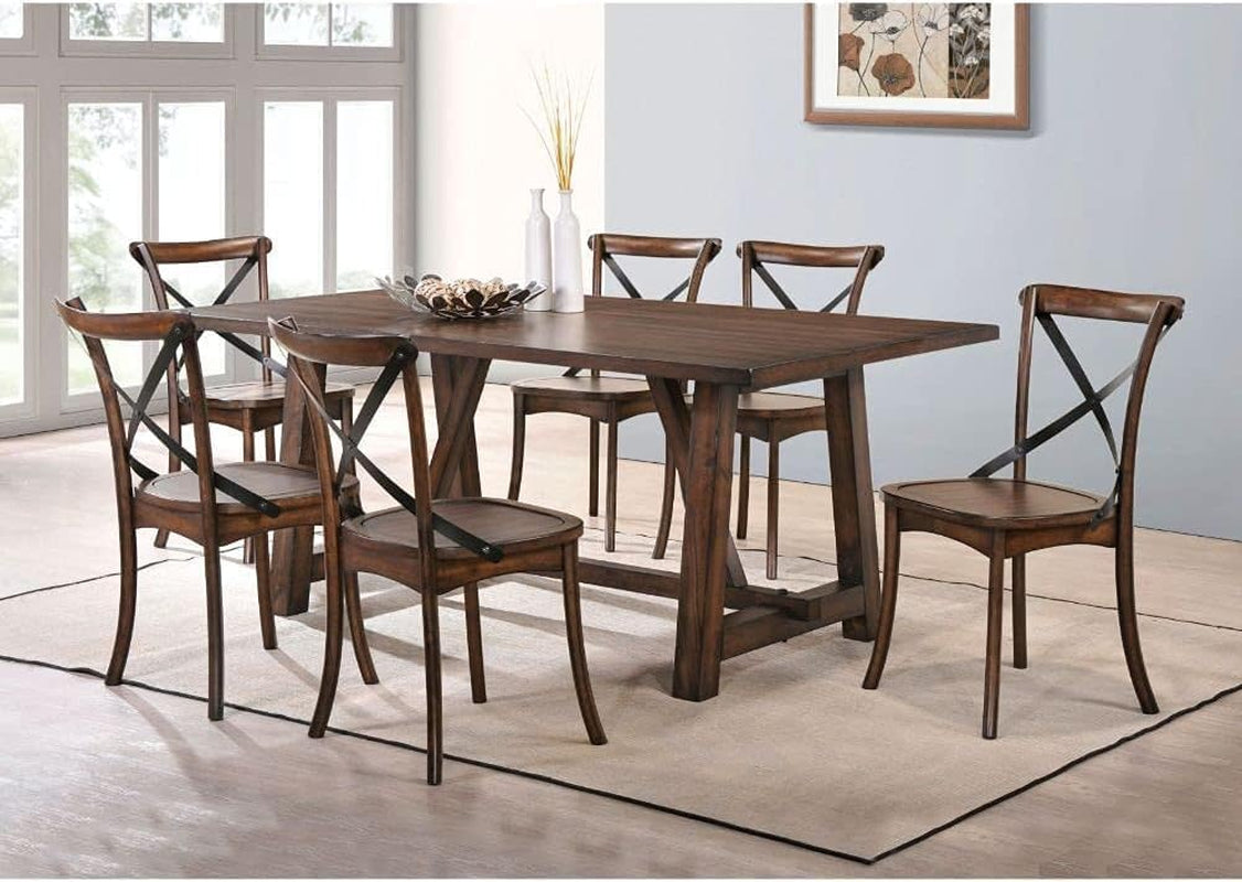 High Quality XBack Dining Chairs Two DarkOakFinish