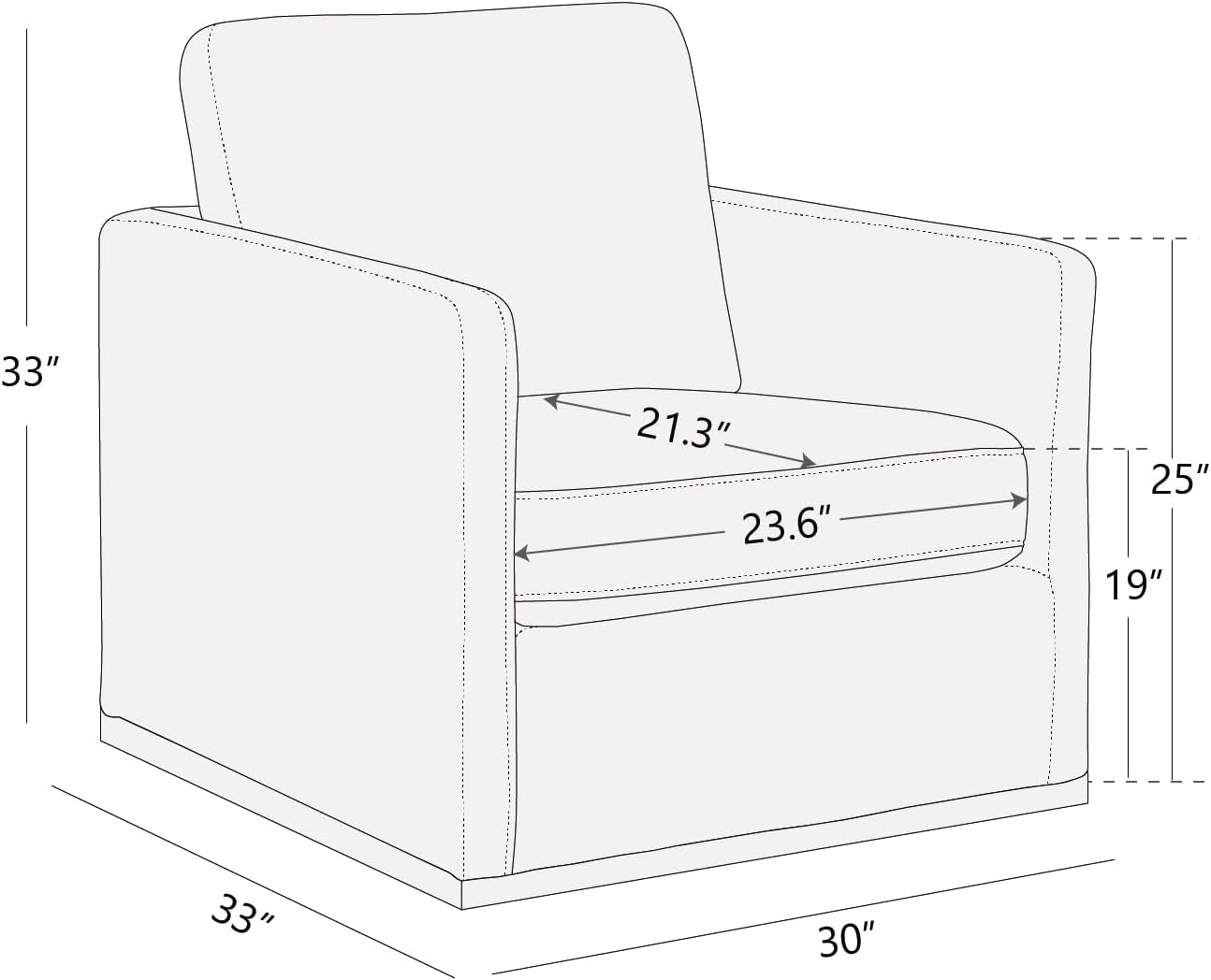 Swivel Linen Accent Armchair Mid Century Modern 360 Swivel