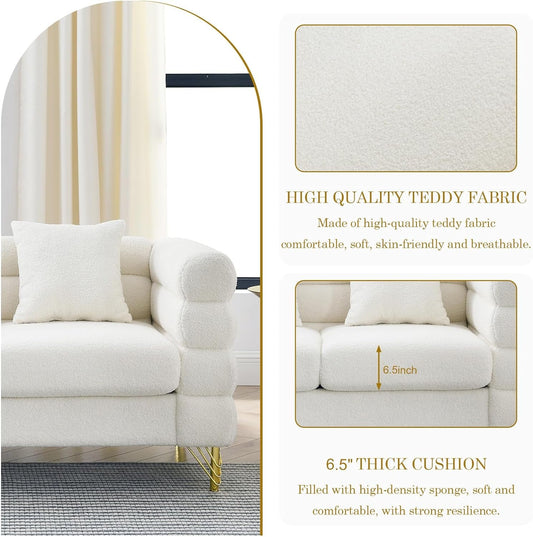 Oversize White Two To Three Seater Sofa Set With Deep Seats