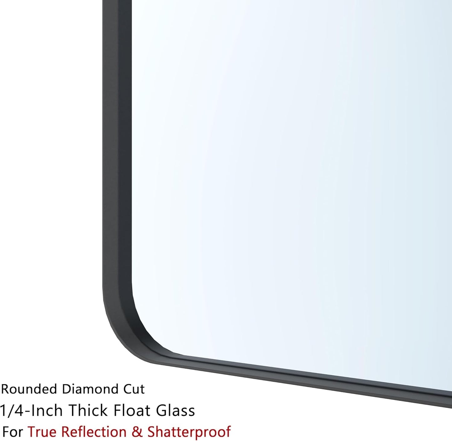 Black 18x26 Inch Bathroom Mirror Over Vanity Wall Mount