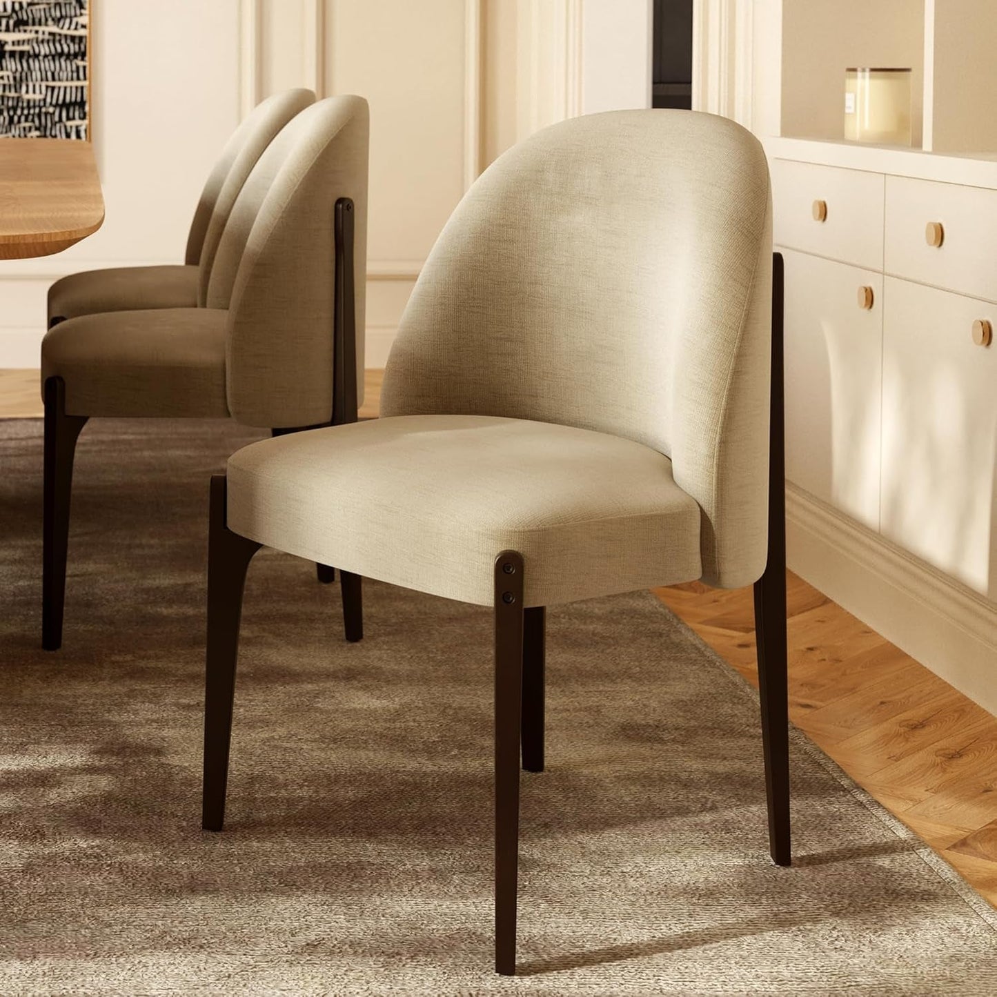 Pietta Dining Chair Luna Grey Luxurious Upholstery