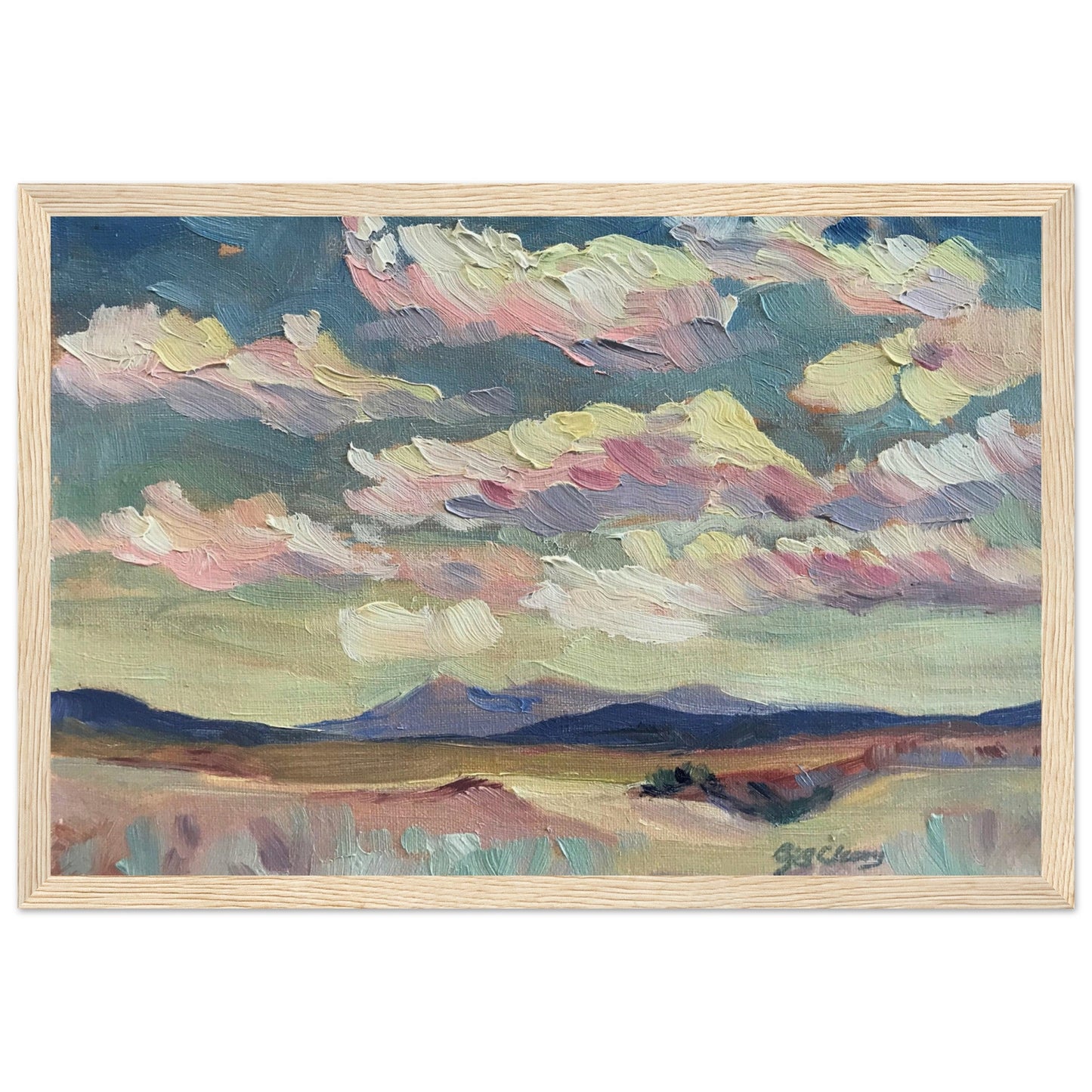 'Rio Chama' Southwestern Landscape I 12x16 inch Wooden Framed Art Print I Original Artwork by American Artist Barbara Cleary I F71