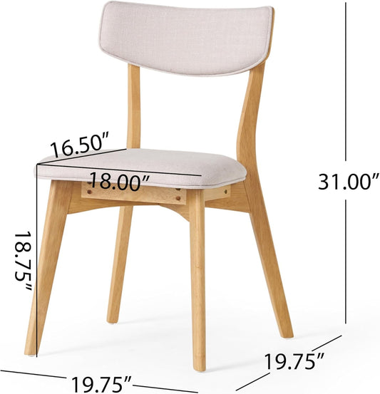 Mid Century Modern Dining Set 7 Piece Natural Oak Table