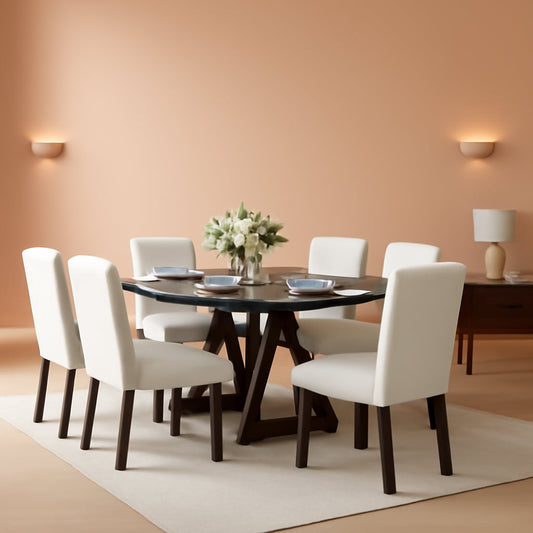 Beige Upholstered Parsons Dining Chairs Collection
