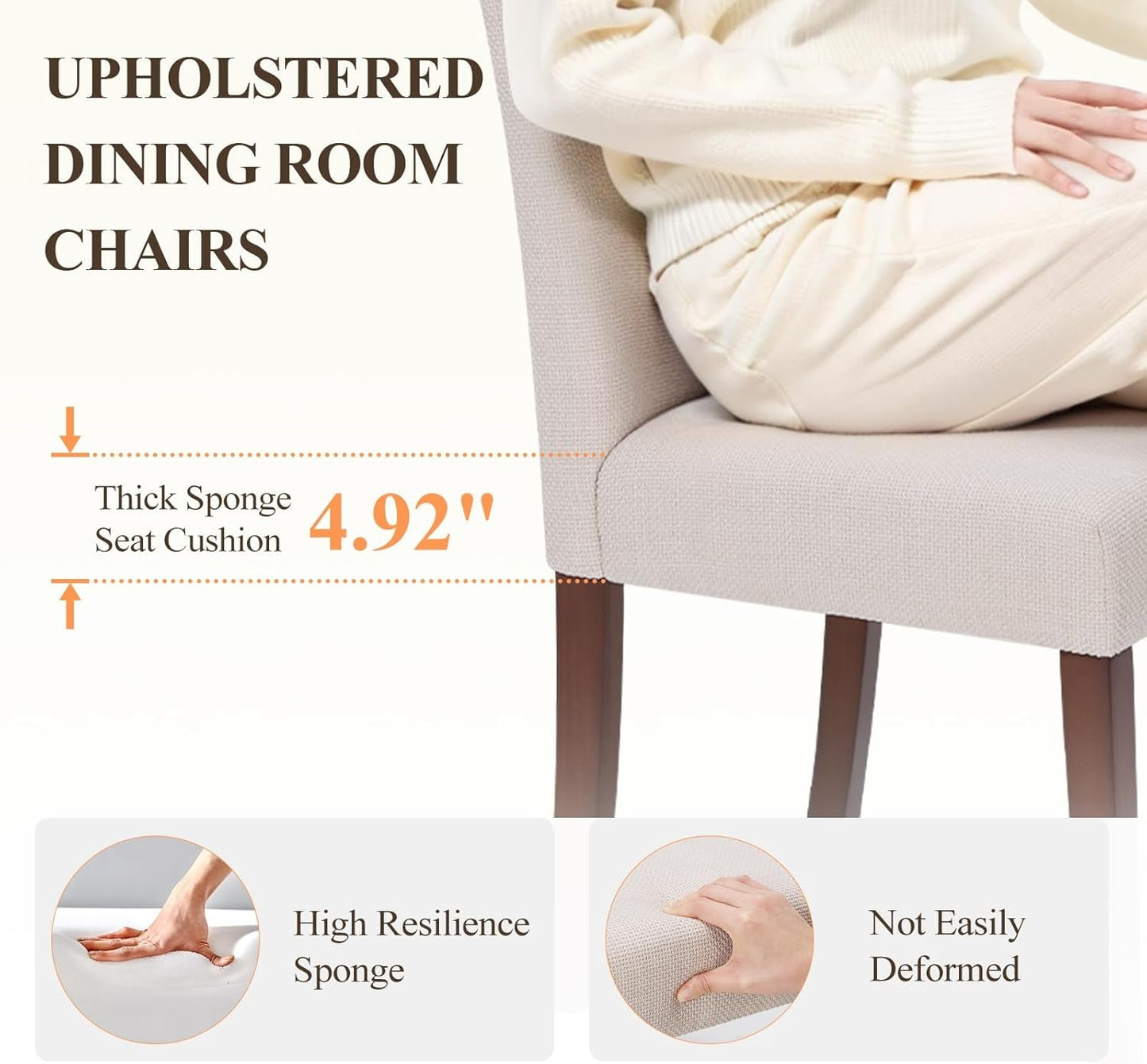 Beige Upholstered Parsons Dining Chairs Collection