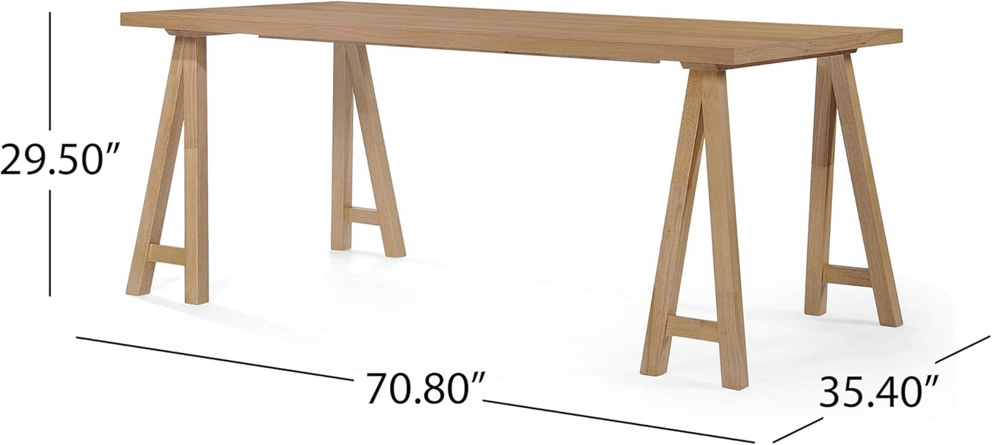 Mid Century Modern Dining Set 7 Piece Natural Oak Table