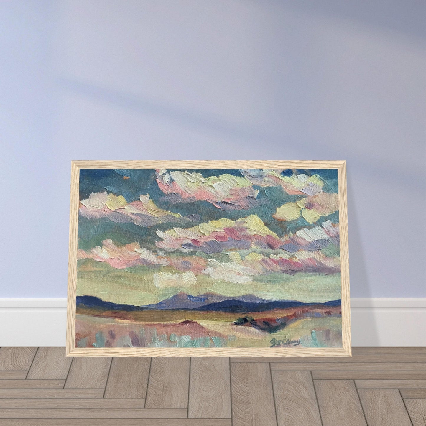 'Rio Chama' Southwestern Landscape I 12x16 inch Wooden Framed Art Print I Original Artwork by American Artist Barbara Cleary I F71