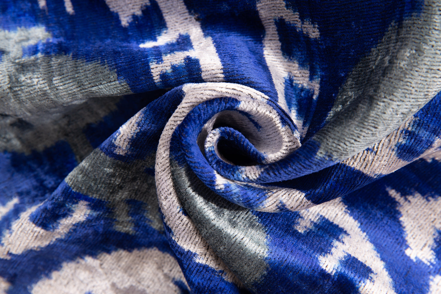 Canvello Handmade Velvet Ikat Pillow – 16x24 Luxury Decorative Throw Cushion for Home Decor – Feather Down Insert, Vegetable-Dyed, Elegant Blue and White Accent for Sofa, Couch & Furniture