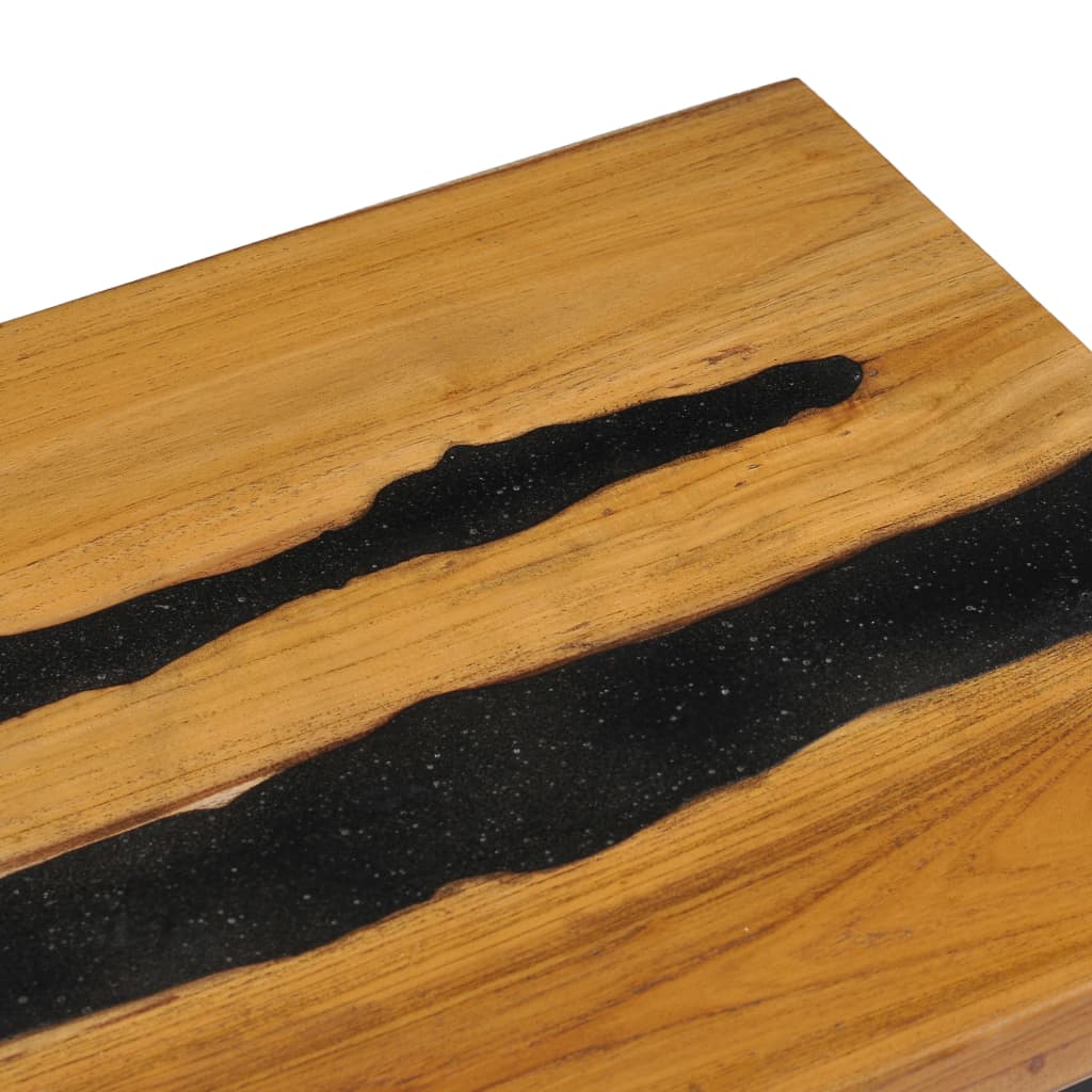 vidaXL Coffee Table 39.3"x19.6"x15.7" Solid Teak Wood and Lava Stone