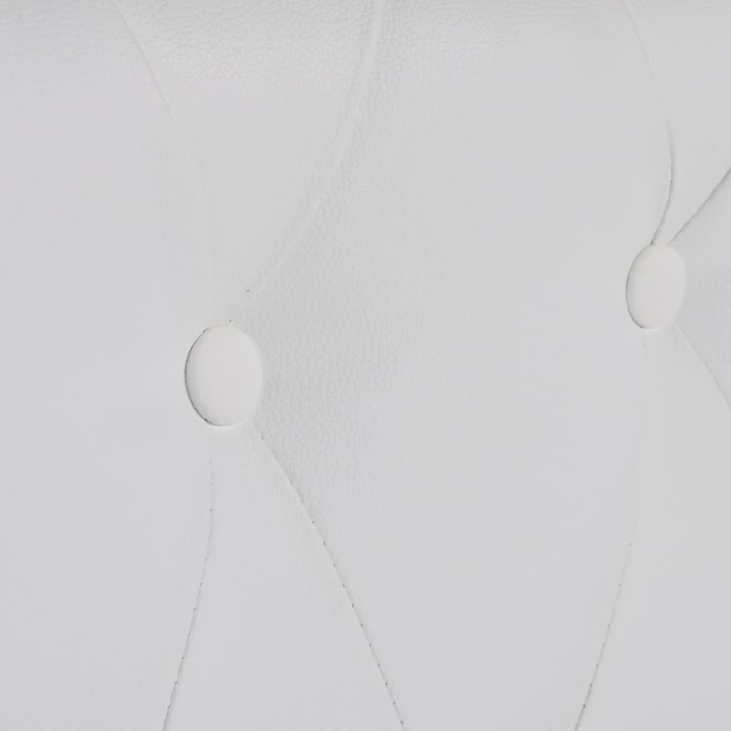 vidaXL Chesterfield Sofa Set 2-Seater and 3-Seater White Faux Leather