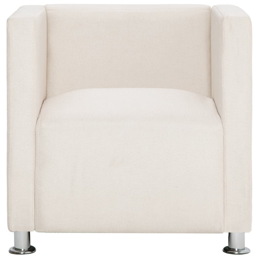 vidaXL Cube Armchair Cream Fabric