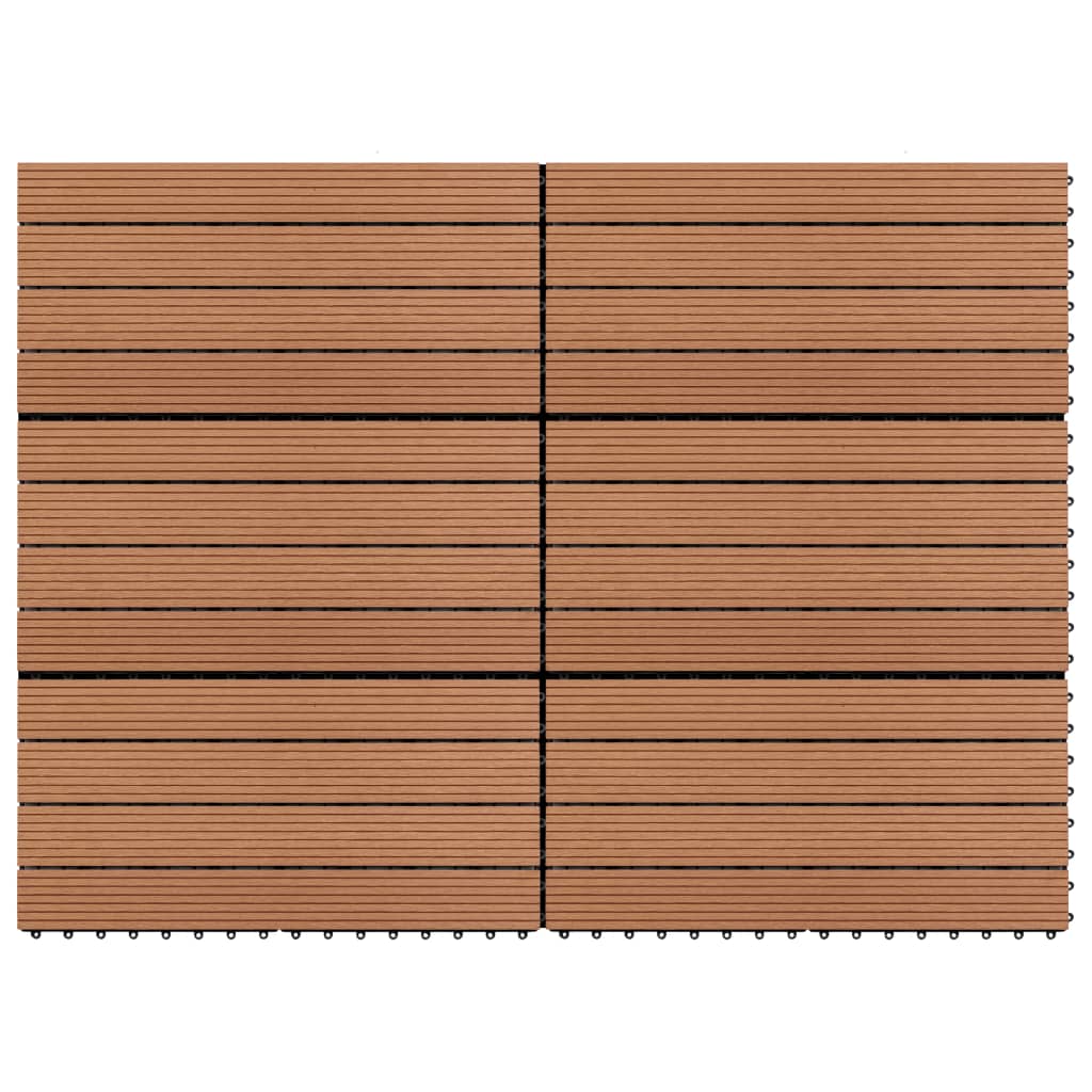 vidaXL Decking Tile Patio Floor Tile Interlocking Outdoor Flooring Tile 6 pcs