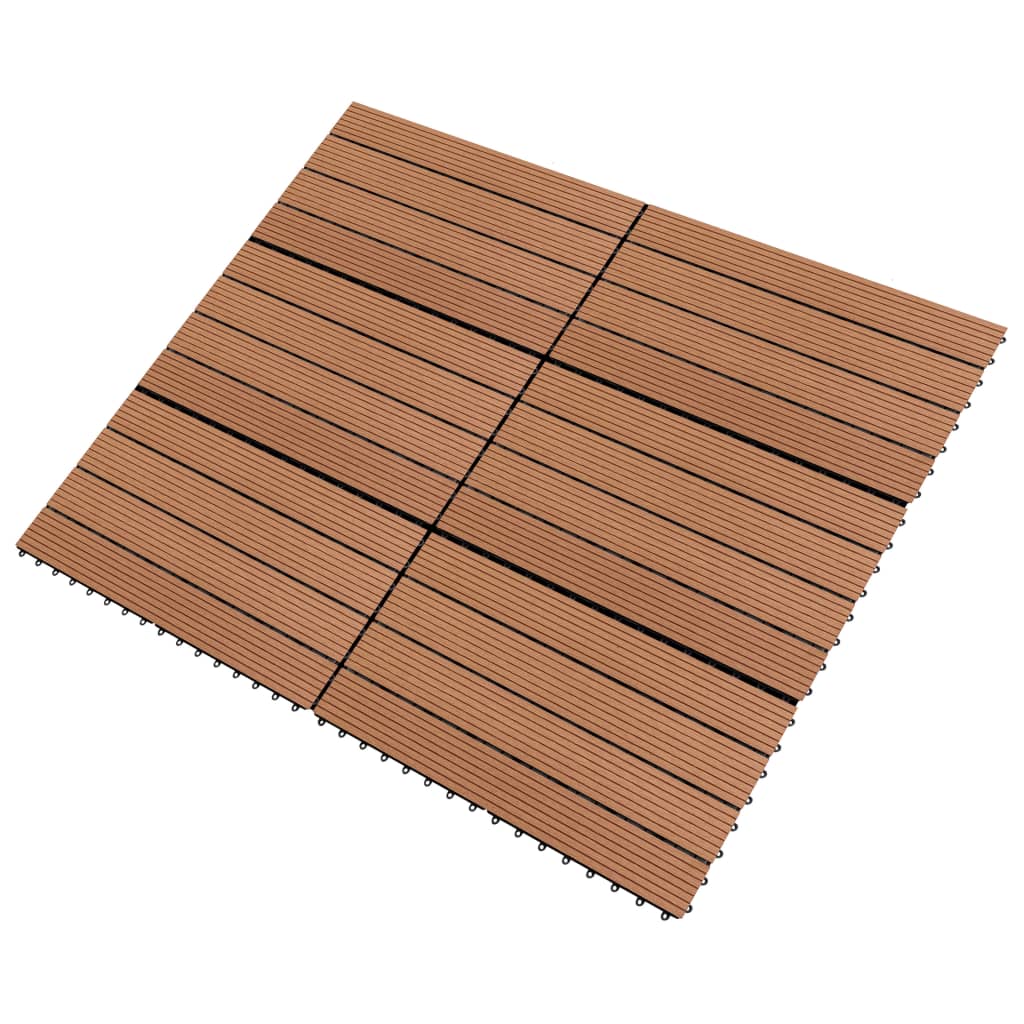 vidaXL Decking Tile Patio Floor Tile Interlocking Outdoor Flooring Tile 6 pcs