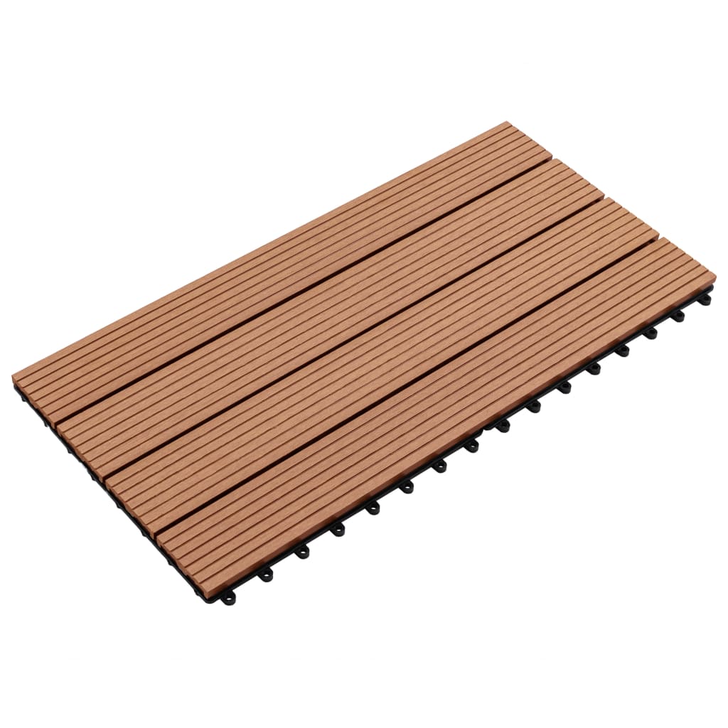 vidaXL Decking Tile Patio Floor Tile Interlocking Outdoor Flooring Tile 6 pcs