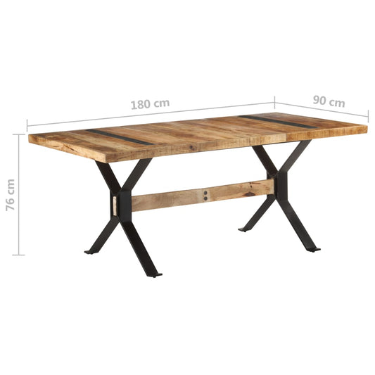 vidaXL Dining Table 70.9"x35.4"x29.9" Rough Mango Wood
