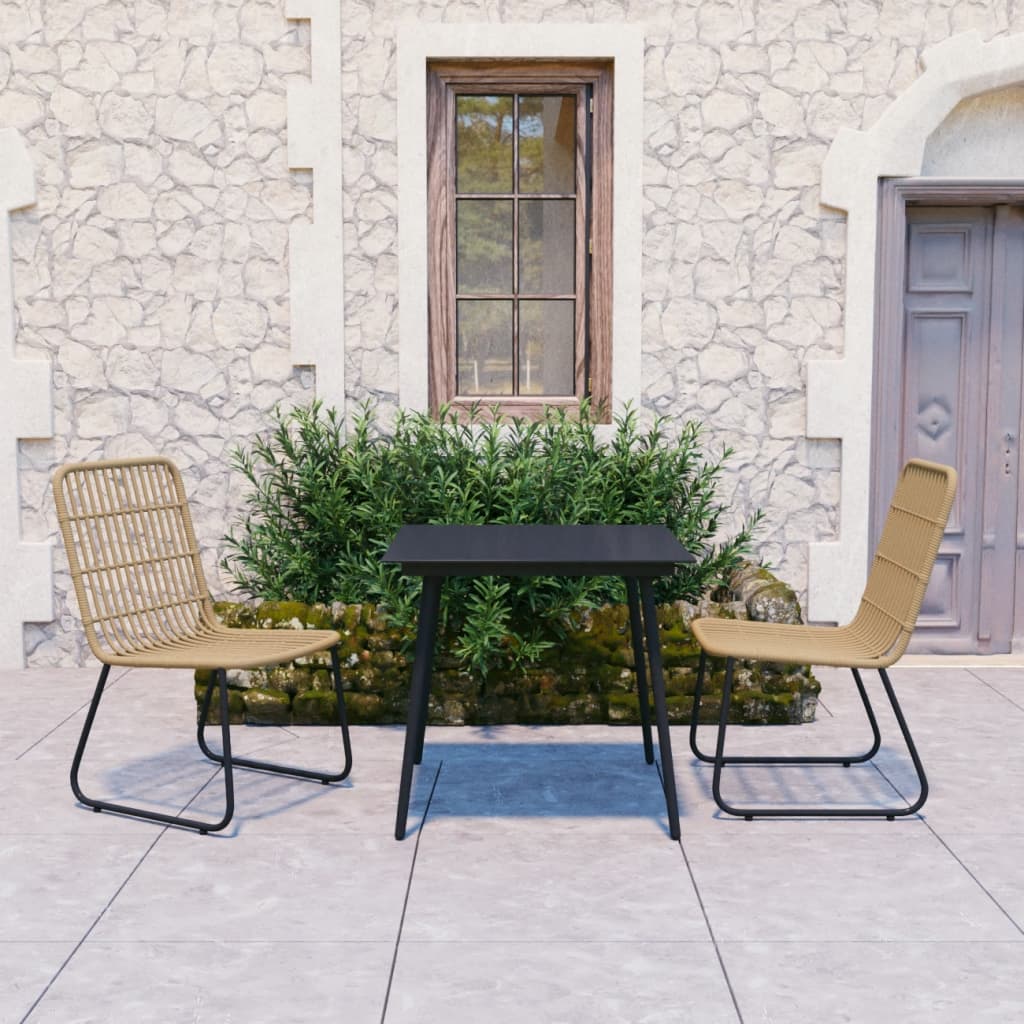 vidaXL Patio Dining Set Seat Black/Oak and Black 3/5/7/9 Piece Multi Sizes
