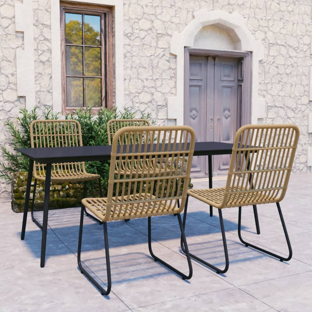 vidaXL Patio Dining Set Seat Black/Oak and Black 3/5/7/9 Piece Multi Sizes