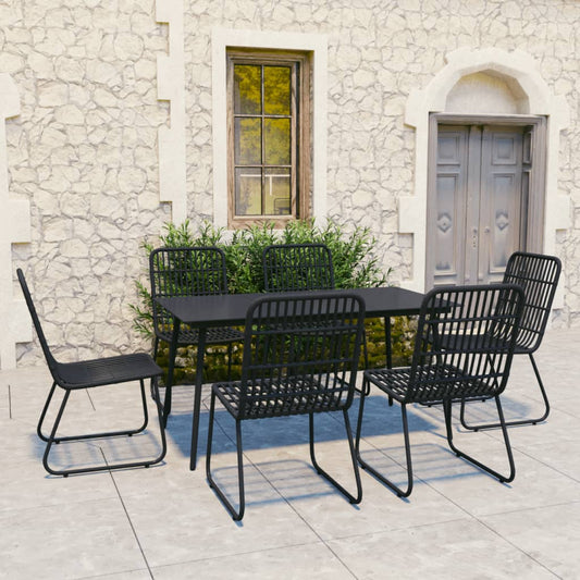 vidaXL Patio Dining Set Seat Black/Oak and Black 3/5/7/9 Piece Multi Sizes